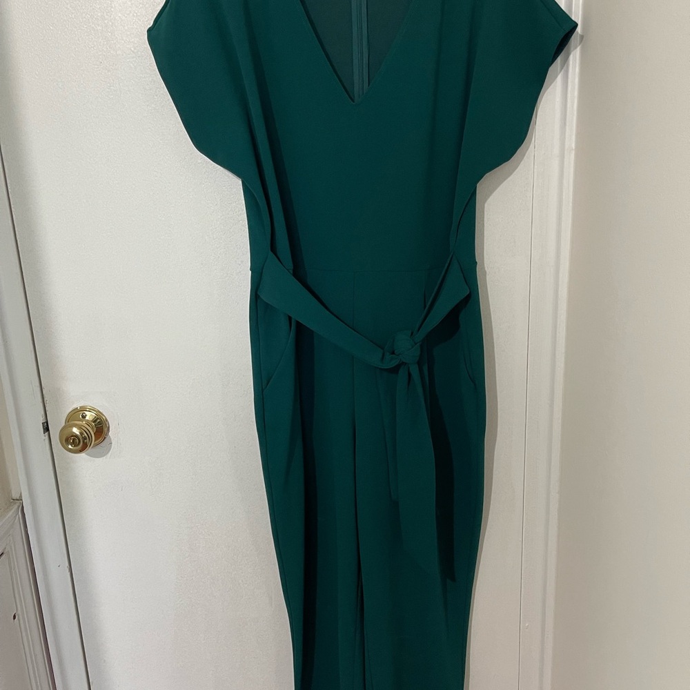 Express Emerald Romper with V-Neck and Dolman Cap Sleeves